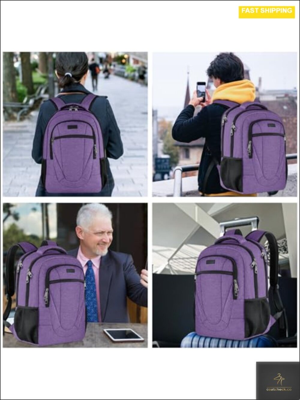 Water Resistant Extra Large Laptop Backpack for School Travel Business - Picture 4 of 4